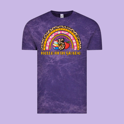 Back To School Rainbow Hello Fifth Grade Vintage Tee Designed By Adodesignshop