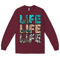 Burgundy wife life wife mom life best Long Sleeve Tee - NancyCooperArtShop