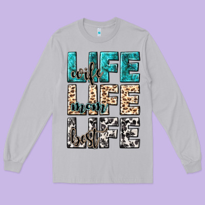 Wife Life Wife Mom Life Best Long Sleeve Tee Designed By Nancycooperartshop