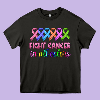 Fight Cancer In All Colors Heavy Core Tee Designed By Hra Design Shop