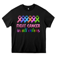 Black fight cancer in all colors Heavy Core Tee - HRA Design Shop