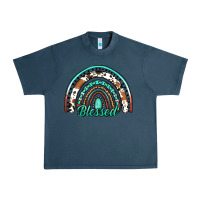 Midnight Navy blessed western rainbow Urban Heavy Tee - Jasminsmagicworld
