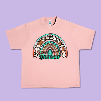Blessed Western Rainbow Urban Heavy Tee Designed By Jasminsmagicworld