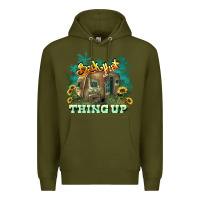 Army Green Back that thing up Premium Hoodie - HowdyJamesFarm
