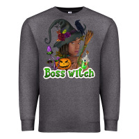 Charcoal Heather Boss witch afro Premium Sweatshirt - NancyCooperArtShop