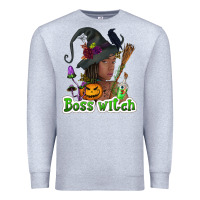 Heather Grey Boss witch afro Premium Sweatshirt - NancyCooperArtShop