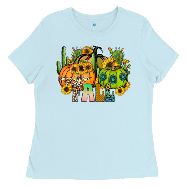 Hello Fall Ladies Tee by CowhideDigitalArt | Teevron
