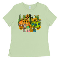 Matcha hello fall Ladies Tee - CowhideDigitalArt