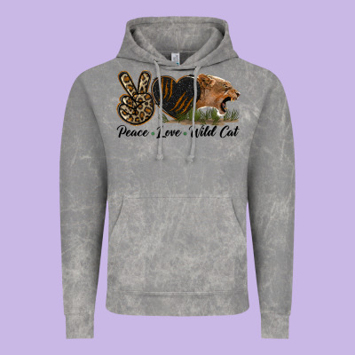 Peace Love Wild Cat Head Vintage Hoodie Designed By Lillyallendesigns