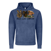Vintage Denim Peace Love Wild Cat Head Vintage Hoodie - LillyAllenDesigns