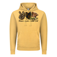 Vintage Mustard Peace Love Wild Cat Head Vintage Hoodie - LillyAllenDesigns