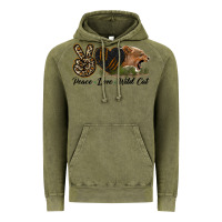 Vintage Olive Peace Love Wild Cat Head Vintage Hoodie - LillyAllenDesigns