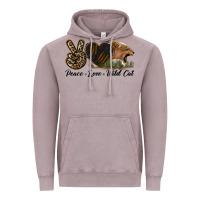 Vintage Zinc Peace Love Wild Cat Head Vintage Hoodie - LillyAllenDesigns