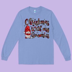 Christmas With My Gnomies Long Sleeve Tee Designed By Jahusdesignshop