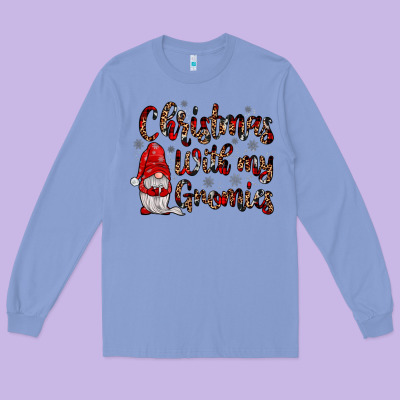 Christmas With My Gnomies Long Sleeve Tee Designed By Jahusdesignshop
