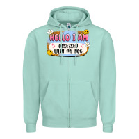 Seafoam hello i am obsessed with my dog Zipper Hoodie - Artiststas