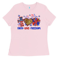 Bubblegum Pink faith love freedom Ladies Tee - Neo Western
