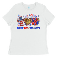 White faith love freedom Ladies Tee - Neo Western