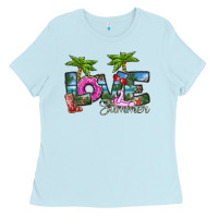 Baby Blue love summer Ladies Tee - SublimationCraftShop