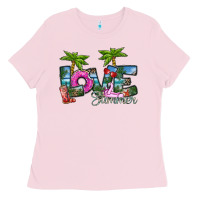 Bubblegum Pink love summer Ladies Tee - SublimationCraftShop