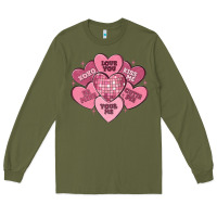 Army Green valentines conversation hearts Long Sleeve Tee - MaliasSmallBusiness