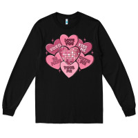 Black valentines conversation hearts Long Sleeve Tee - MaliasSmallBusiness