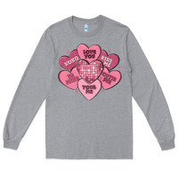 Heather Grey valentines conversation hearts Long Sleeve Tee - MaliasSmallBusiness