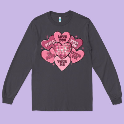 Valentines Conversation Hearts Long Sleeve Tee Designed By Maliassmallbusiness