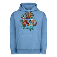 Pigment Pebble Blue One Loved Nurse Urban Hoodie - FaDigitalArtStudio