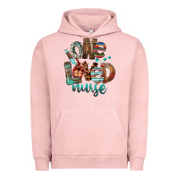 Pigment Salmon One Loved Nurse Urban Hoodie - FaDigitalArtStudio
