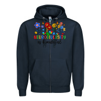 Navy neurodiversity is beautiful Zipper Hoodie - Artiststas