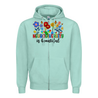 Seafoam neurodiversity is beautiful Zipper Hoodie - Artiststas