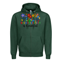 Sports Green neurodiversity is beautiful Zipper Hoodie - Artiststas