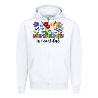 White neurodiversity is beautiful Zipper Hoodie - Artiststas