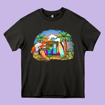 Camp Life Beach Heavy Core Tee Designed By Barkaloodesign