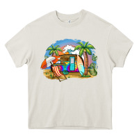 Cream camp life beach Heavy Core Tee - BarkalooDesign