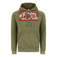 Vintage Olive love ladybug    license plate template Vintage Hoodie - BarkalooDesign