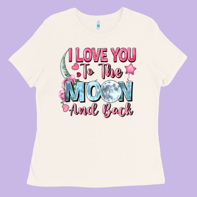 I Love You To The Moon And Back Ladies Tee Designed By Fadigitalartstudio