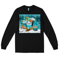 Black winter coffee cups with gnome Long Sleeve Tee - NancyCooperArtShop