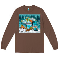 Chestnut winter coffee cups with gnome Long Sleeve Tee - NancyCooperArtShop
