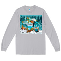 Moon Dust winter coffee cups with gnome Long Sleeve Tee - NancyCooperArtShop