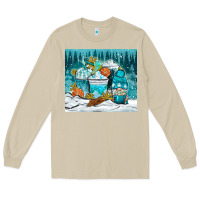 Mushroom winter coffee cups with gnome Long Sleeve Tee - NancyCooperArtShop