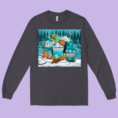 Winter Coffee Cups With Gnome Long Sleeve Tee Designed By Nancycooperartshop