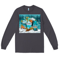 Smoke winter coffee cups with gnome Long Sleeve Tee - NancyCooperArtShop