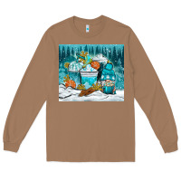 Toasted Coconut winter coffee cups with gnome Long Sleeve Tee - NancyCooperArtShop