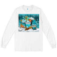 White winter coffee cups with gnome Long Sleeve Tee - NancyCooperArtShop