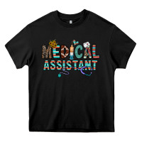 Black medical asistant Heavy Core Tee - CowhideDigitalArt
