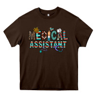 Chocolate Brown medical asistant Heavy Core Tee - CowhideDigitalArt