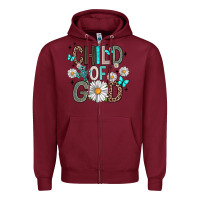 Burgundy child of god Zipper Hoodie - Artiststas