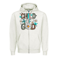 Oatmeal Heather child of god Zipper Hoodie - Artiststas